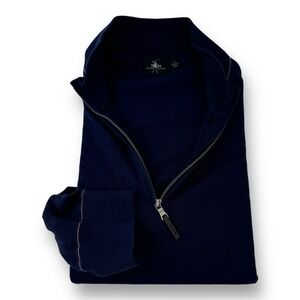 Tech Fairway & Greene Men's Size Large Blue ¼ Zip Wool Cashmere Blend Sweater